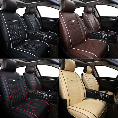 Luxury Leather Car Seat Cover 5 Seat Front Rear SUV Cushion Universal Waterproof $68.39