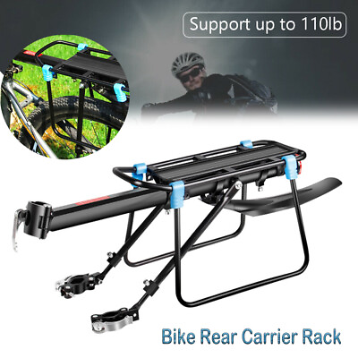 #ad Bike Bicycle Cargo Rack Rear Bike Cargo Holder with FENDER Quick Release 110LBs $24.84