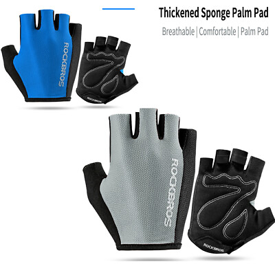 #ad ROCKBROS Bike Half Finger Gloves Summer Breathable Shockproof Comfortable Gloves $10.99