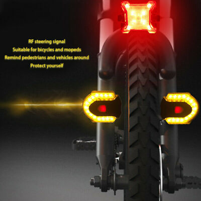#ad Smart Bike Turn Signals Light Bicycle Frontamp;Rear Indicator Wireless Remote Kit $25.99