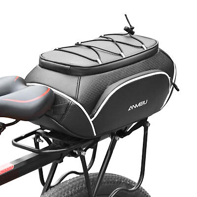 Bike Trunk Bag Waterproof Rear Rack Bag with Multiple Compartments 10L Capacity $46.39