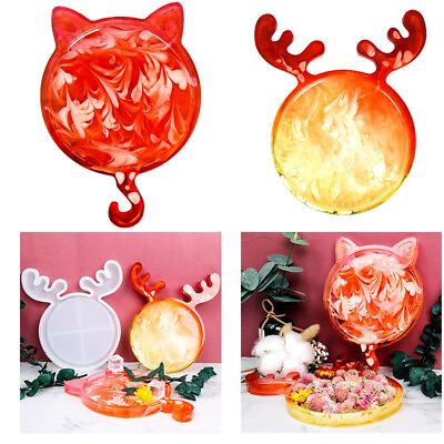 #ad 1PC Silicone Antlers DIY Pallet Mold Design Crafts Tray Mould Christmas Decor $8.59