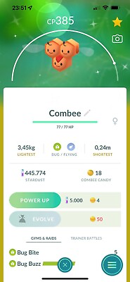 #ad Pokémon Go Shiny Combee Female Mini P T C or Trade 20K Dust $2.50