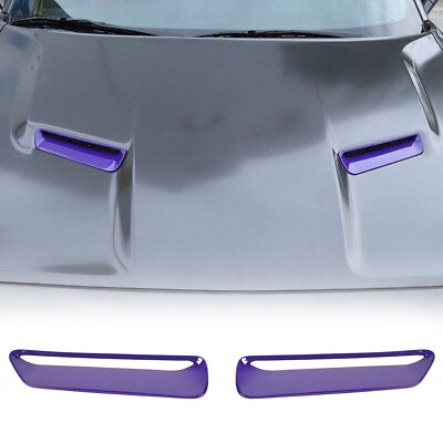 #ad 2X Hood Scoop Air Vent Decor Cover For Dodge Challenger 2015 Purple Accessories $20.49