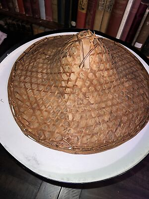 #ad Vintage Japanese Samurai Bamboo Hat 15” Wide By 6” High $85.00