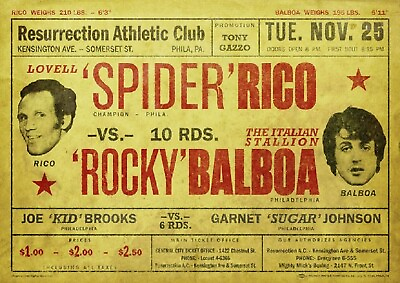 #ad Rocky Balboa VS Spider Rico Fight Poster Print Sylvester Stallone 🥊🔔🥊 $3.39