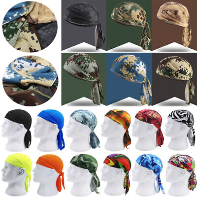 #ad Durag Du rag Headwear Head Wrap Skull Caps Doo Rag Bandana Headbands Beanie Hats $7.99