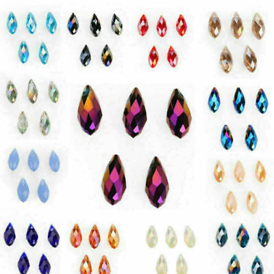 #ad 6x12mm 20pcs Faceted Teardrop Pendant Spacer Loose Beads DIY Jewelry Finding New C $2.51