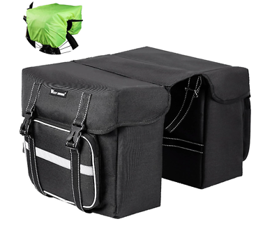 #ad #ad Bike Double Pannier Bags Waterproof Bicycle Rear Rack Pack Bag Panniers Pack $26.79