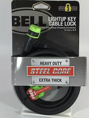 #ad Bell Bicycle Lock With Light up Key Cable Lock AND Smaller Combo Lock Set $14.99