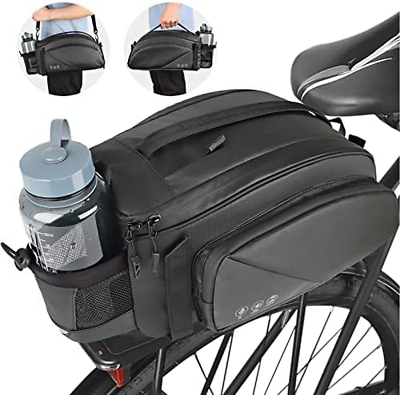 #ad Bike Rack Bag 12L Bike Trunk Reflective Rear Bag Waterproof Bicycle $47.99