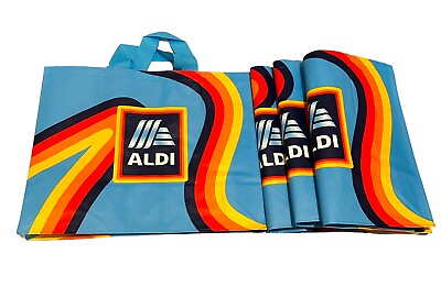 #ad ALDI Reusable Grocery Shopping Bags Multi Color Pack of 4 New With Tags $19.99