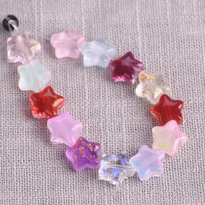 #ad 20pcs 8mm Small Star Shape Crystal Glass Loose Beads For Jewelry Making DIY $2.45