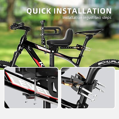 #ad #ad Bike Child SeatFront Mount Bicycle Kids Seat w Shock Absorbing Pedal Guardrail $29.83