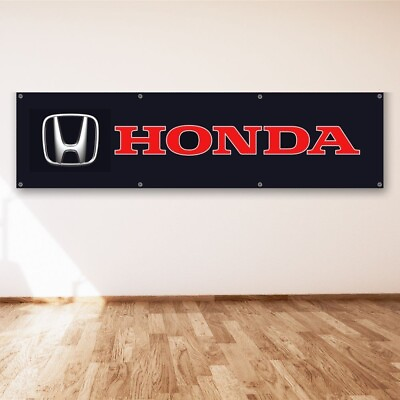 #ad Honda 2x8 ft Banner Car Racing Show Garage Man Cave Wall Decor Sign Flag $15.85