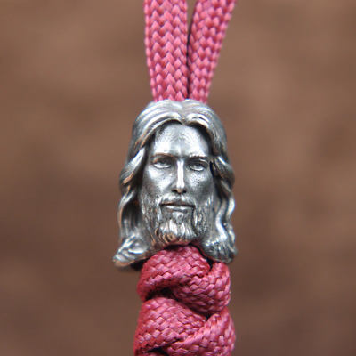 #ad #ad Jesus Savior Head Sculpture Brass Paracord Beads DIY EDC Keychain Outdoor Foldin $7.00