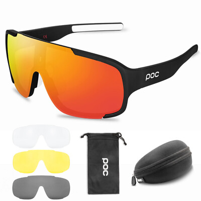 #ad POC Bike Sport Sunglasses 4 Lenses Cycling Glasses Men Women Mountain Bicycle $24.70