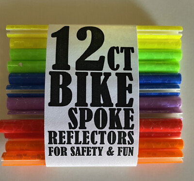 #ad 12PK SPOKE REFLECTORS SAFETY STRAW STRIPS for Cycling Bikes Bicycle Spoke Wheel $3.50