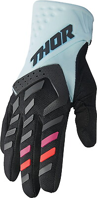 #ad Thor Dirt Bike Women#x27;s Spectrum Gloves Black Light Mint $24.95