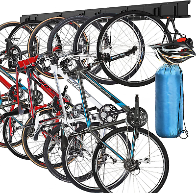 #ad Bike Storage Rack Garage Bicycle Wall Mount Hanger with 8 Hooks Cycle Stand fo $80.14