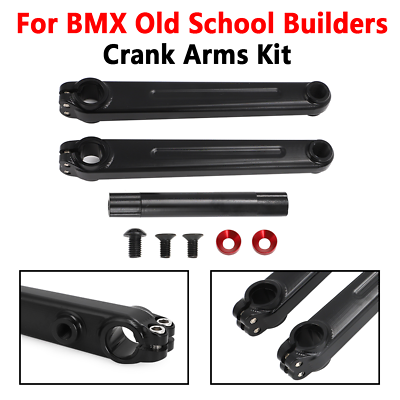#ad #ad For BMX Old School Build Bike Aluminum Black Crank Arms amp; Bolt Rebuild Kit 175mm $71.99
