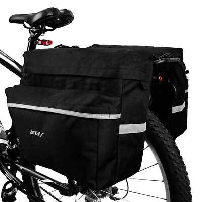 #ad BV Bike Pannier Bags Bicycle Rear Carrier Rack Seat Trunk Storage Saddle Bag 26L $27.99