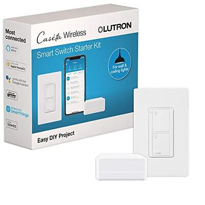 #ad Lutron Caseta Smart Switch Starter Kit P BDG PKG1WS White $94.95