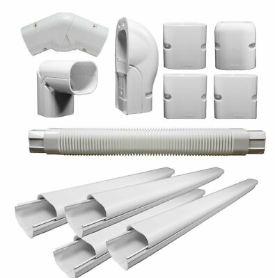 #ad 10 Ft PVC Decorative Line Cover Kit Set amp; Tubing 4quot; For Mini split amp; Central A C $81.00