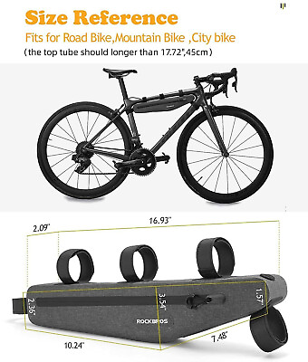 #ad NEW ROCKBROS Bicycle Frame Bag Bike Triangle Waterproof Cycling Top Tube 1.5L $21.99
