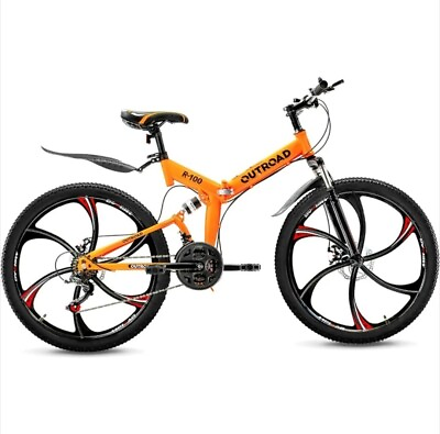 #ad #ad Outroad High Carbon Steel Foldable Mountain Bike 26#x27; Tires $249.99