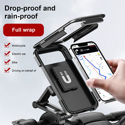 #ad Motorcycle Bike Handlebar Phone Mount Holder Waterproof Case for iPhone Samsung $10.95
