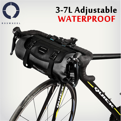 #ad Roswheel 7L Waterproof Black Bike Bicycle Handlebar Bag Pannier Cycling Dry Pack $30.99