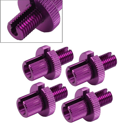 #ad 4x 8mm Clutch Brake Throttle Cable Adjuster Screw Purple For Motorcycle ATV Bike $9.51