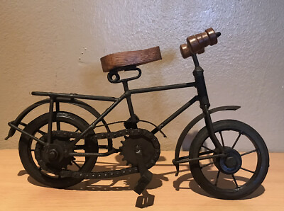 #ad Vintage Bicycle Shelf Wall Desk Decor Metal Wood Bike Art 11quot;Lx7quot;Hx4quot;W Sculpture $12.99