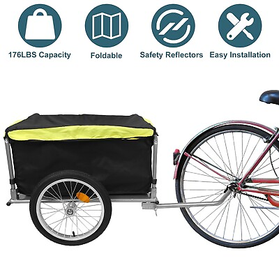 #ad #ad 54quot; Bicycle Bike Cargo Trailer Steel Carrier Storage Cart Wheel Runner Shopping $110.97