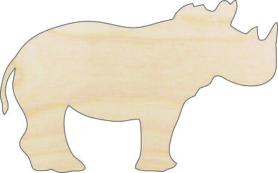 #ad Rhino Laser Cut Out Unfinished Wood Craft Shape ANML6 $12.34