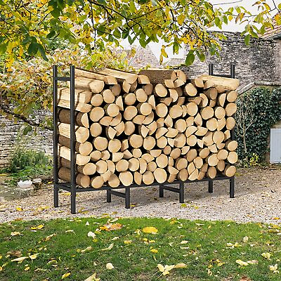#ad 4ft Outdoor Firewood Rack Holder Heavy Duty Metal Wood Rack for Firewood Indoor $28.99