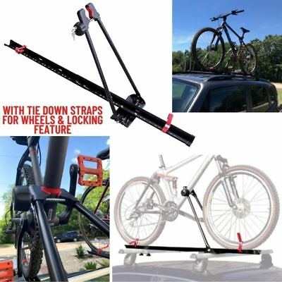 Bike Rack for Car Roof Universal Upright Single Bicycle Carrier Trailer Lockable $74.79