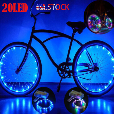 #ad 1 2PCSLED Bicycle Bike Cycling Rim Lights Manual Open amp; Close Wheel Spoke Light $4.99