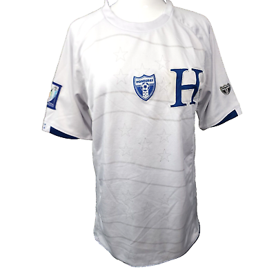#ad Honduras Sports Men L South Africa 2010 FIFA Futbol Soccer Jersey Shirt White $14.79