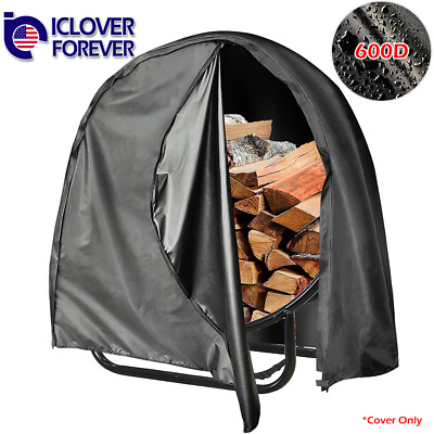 #ad 40” Firewood Log Rack Cover Hoop Waterproof Outdoor Wood Holder Heavy Duty Round $24.99
