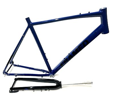 #ad FRAMED BASSWOOD 700c Alloy 58cm Disc Cyclocross Gravel Bike Frame Fork NEW $249.97