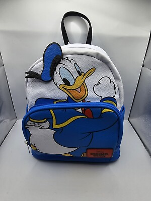 #ad Disney Aldi Donald Duck Backpack Limited Edition Blue White Hard To Find $49.95