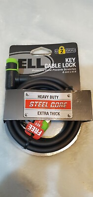 #ad BELL Key Cable Bicycle Bike Lock with Keys 6ft x 8mm Heavy Duty Steel Cable NEW $6.21