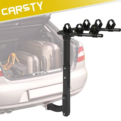 CARSTY 3 Bike Rack 2quot; Hitch Mount Swing Down Bicycle Carrier Holder Car Truck $69.99
