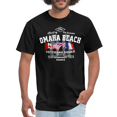 #ad #ad Omaha Beach D Day 80th Anniversary Veterans Squad Men#x27;s T Shirt $19.99
