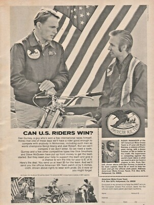 #ad #ad 1971 Dan Gurney Russ Darnell American Motocross Team Vintage Motorcycle Ad $13.53