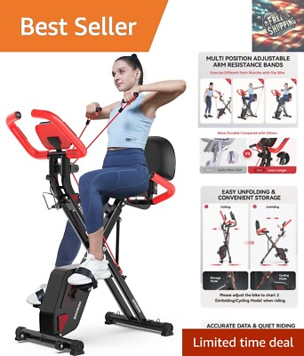 #ad Foldable Fitness Stationary Bike with Multifunctional LCD Display amp; iPad Holder $271.79