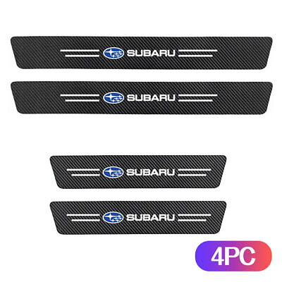 4pc Black For Subaru Car Door Sill Plate Step Scuff Cover Anti Scratch Protector $11.68