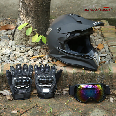 #ad Helmet DOT ATV Dirt Bike Motocross UTV Adult Motorcycle Gloves Off Road Racing $48.44